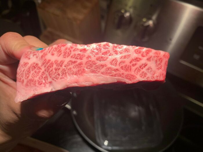 wagyu beef sliced